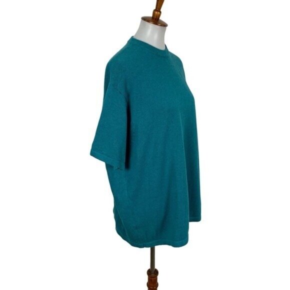 ASOS Design Unisex Teal Crewneck Oversized T Shirt Cotton Casual Retro Small - Picture 2 of 5